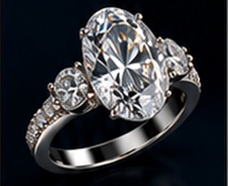 Oval diamond ring rendering